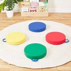 Coussin de sol rond SoftZone Carry Me en 4 pièces – Assorties