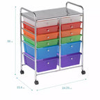 Chariot de rangement à roulettes 12 tiroirs ECR4Kids Everyday, Organisateur mobile