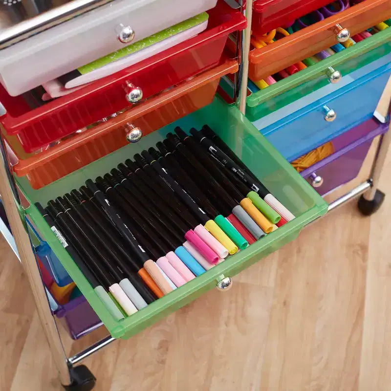 Chariot de rangement à roulettes 12 tiroirs ECR4Kids Everyday, Organisateur mobile