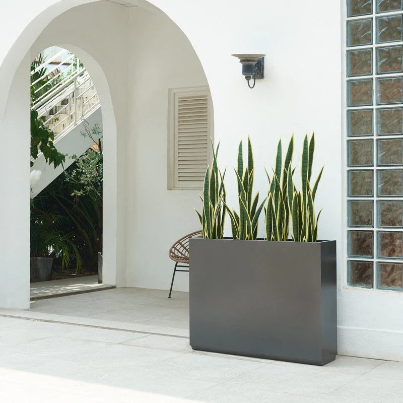 Jardinière métallique robuste pour plantes d'extérieur, 38 po L x 10 po l x 30 po H, jardinière-diviseur en métal, longue et haute - 38x30x10