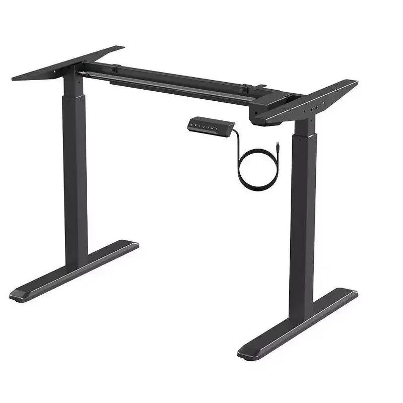 Monoprice Height Adjustable Sit-Stand Riser Table Desk Frame - Black With Electric Single Motor, Compatible With Desktops From 39in-63in Wide