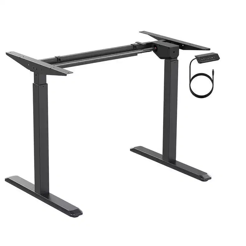 Cadre de bureau élévateur Monoprice à hauteur réglable assis-debout – Noir avec moteur électrique simple, compatible avec les plateaux de 99 cm à 160 cm de large