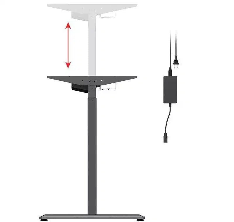 Cadre de bureau élévateur Monoprice à hauteur réglable assis-debout – Noir avec moteur électrique simple, compatible avec les plateaux de 99 cm à 160 cm de large