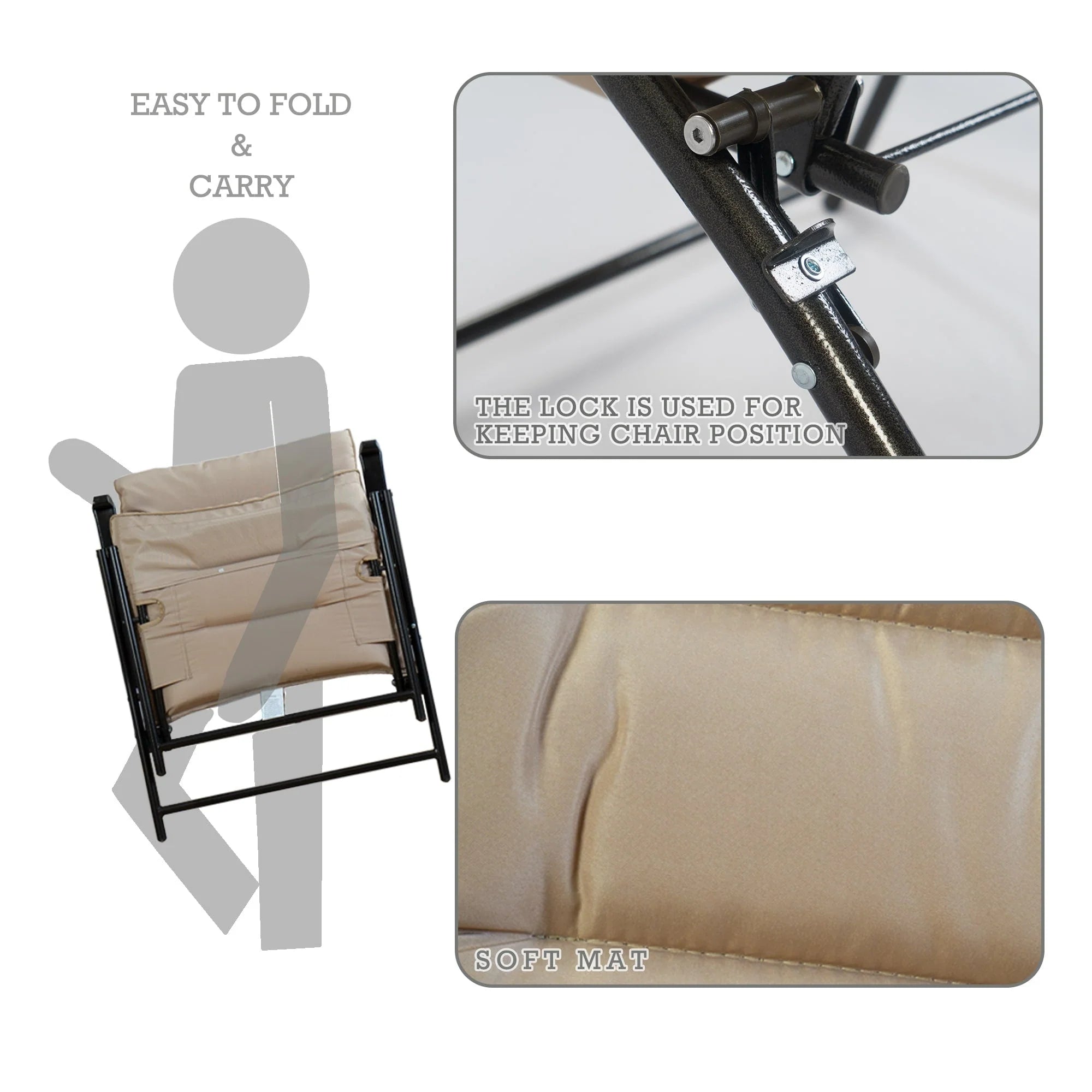 Kozyard Elsa Ensemble de 3 Meubles de Patio Extérieur Pliables Rembourrés