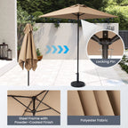 Ensemble de patio 6 pièces Pellebant avec table, parasol et 4 chaises pliantes - 22,4 L x 26,8 P x 34,4 H
