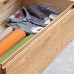 Commode double en chêne naturel traditionnel pour chambre à coucher