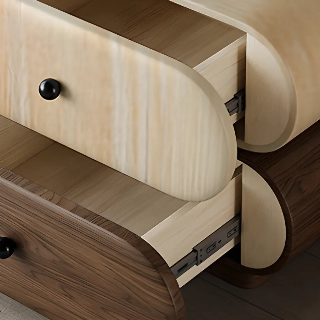 Table de chevet bicolore moderne avec tiroirs de rangement