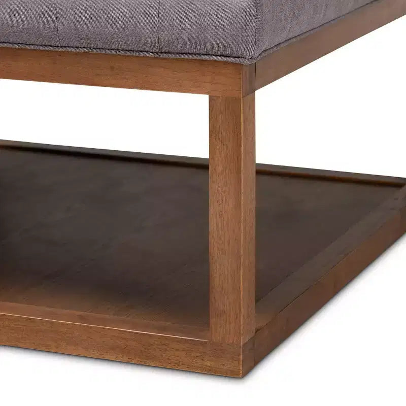 Alvere Pouf Repose-Pieds Noyer - Baxton Studio