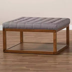 Alvere Pouf Repose-Pieds Noyer - Baxton Studio