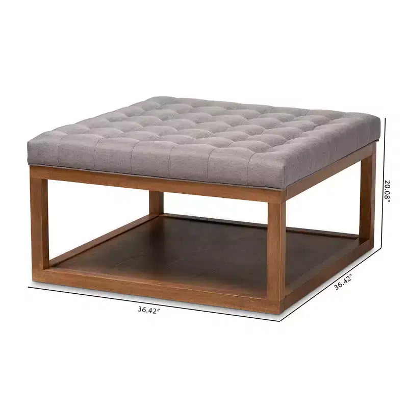 Alvere Pouf Repose-Pieds Noyer - Baxton Studio