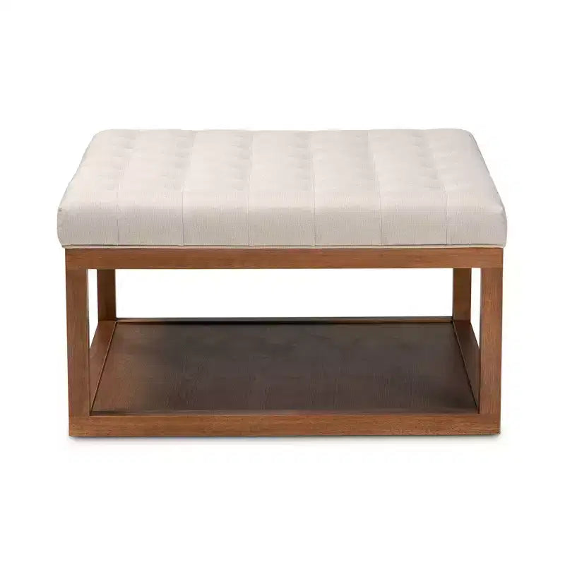 Alvere Pouf Repose-Pieds Noyer - Baxton Studio