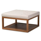 Alvere Pouf Repose-Pieds Noyer - Baxton Studio