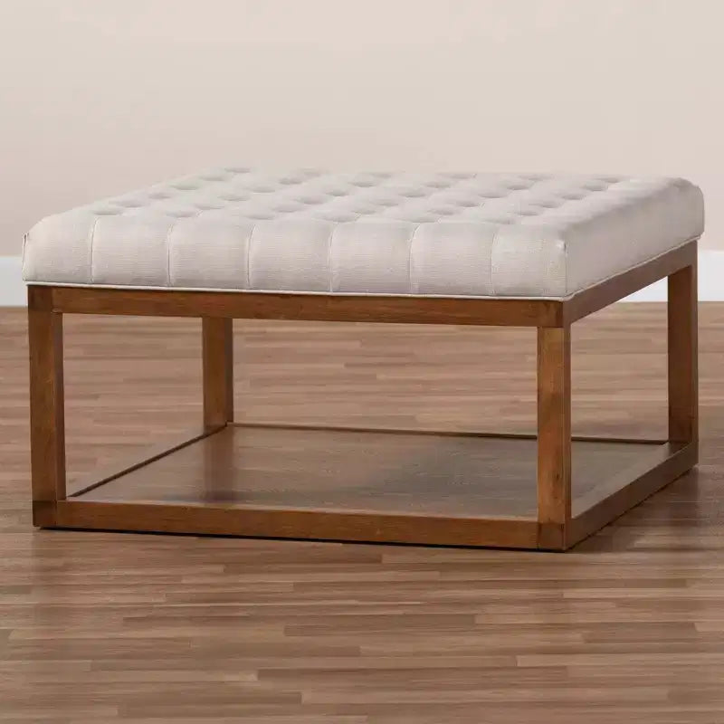 Alvere Pouf Repose-Pieds Noyer - Baxton Studio