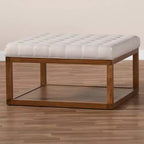 Alvere Pouf Repose-Pieds Noyer - Baxton Studio