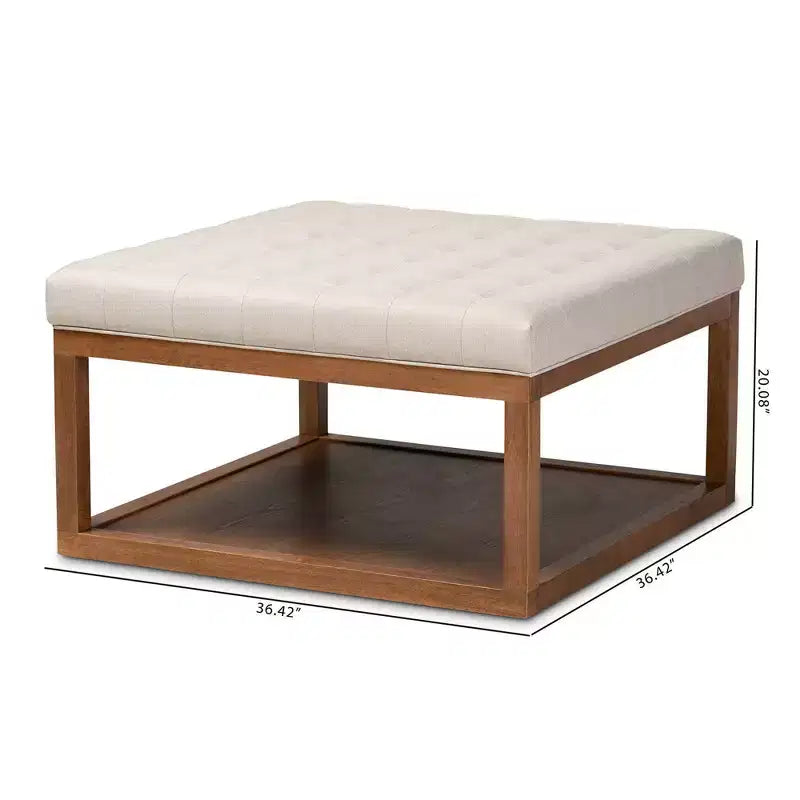 Alvere Pouf Repose-Pieds Noyer - Baxton Studio