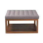 Alvere Pouf Repose-Pieds Noyer - Baxton Studio