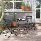 Ensemble bistro pliant 3 pièces en métal, ensemble de conversation intérieur/extérieur résistant aux intempéries pour patio, cour, jardin