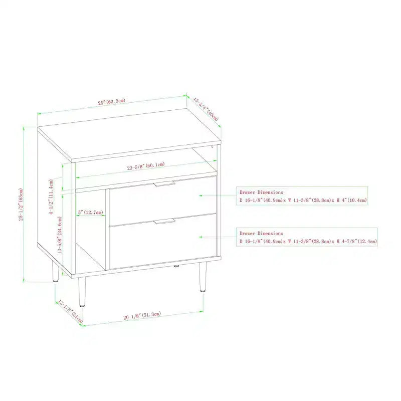Table de chevet de rangement moderne Rockwell - Saracina Home