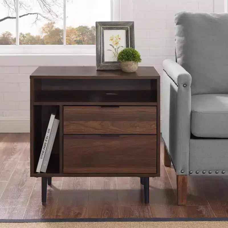 Table de chevet de rangement moderne Rockwell - Saracina Home