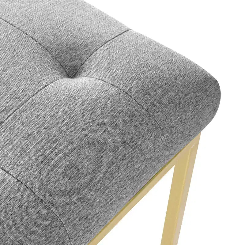 Chaise d'appoint de salle à manger en tissu rembourré en acier inoxydable doré Privy - Modway