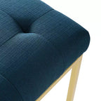 Chaise d'appoint de salle à manger en tissu rembourré en acier inoxydable doré Privy - Modway