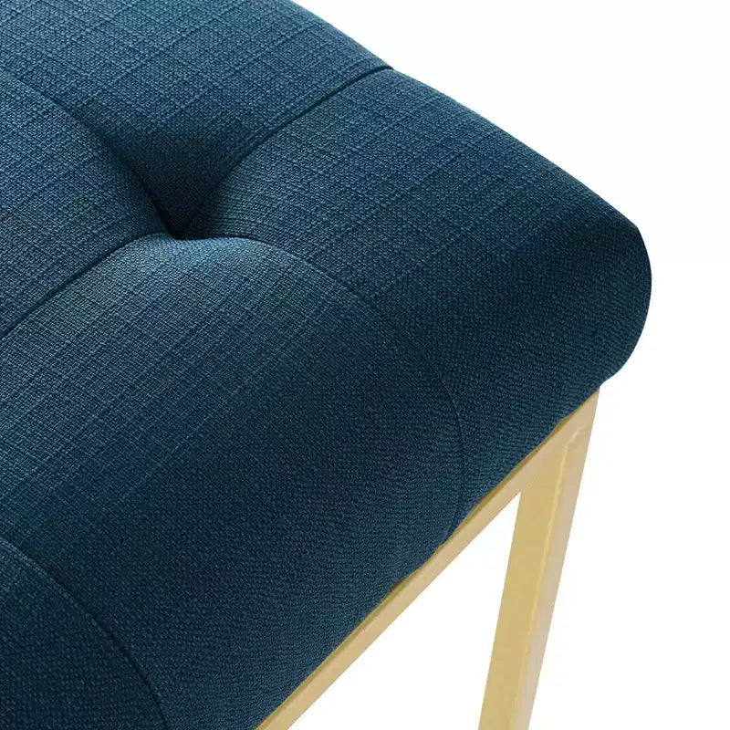 Chaise d'appoint de salle à manger en tissu rembourré en acier inoxydable doré Privy - Modway