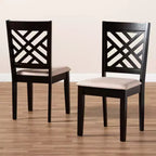 Ensemble de 2 chaises de salle à manger en bois rembourrées Caron - Baxton Studio