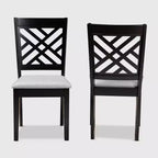 Ensemble de 2 chaises de salle à manger en bois rembourrées Caron - Baxton Studio