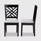 Ensemble de 2 chaises de salle à manger en bois rembourrées Caron - Baxton Studio