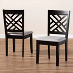 Ensemble de 2 chaises de salle à manger en bois rembourrées Caron - Baxton Studio