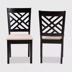 Ensemble de 2 chaises de salle à manger en bois rembourrées Caron - Baxton Studio