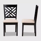 Ensemble de 2 chaises de salle à manger en bois rembourrées Caron - Baxton Studio