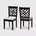 2pc Caron Upholstered Wood Dining Chair Set - Baxton Studio