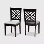 2pc Caron Upholstered Wood Dining Chair Set - Baxton Studio