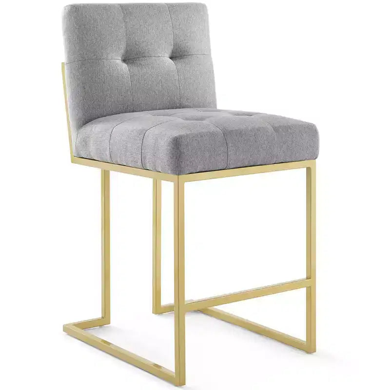 Tabouret de bar en acier inoxydable doré avec revêtement en tissu Privy - Modway