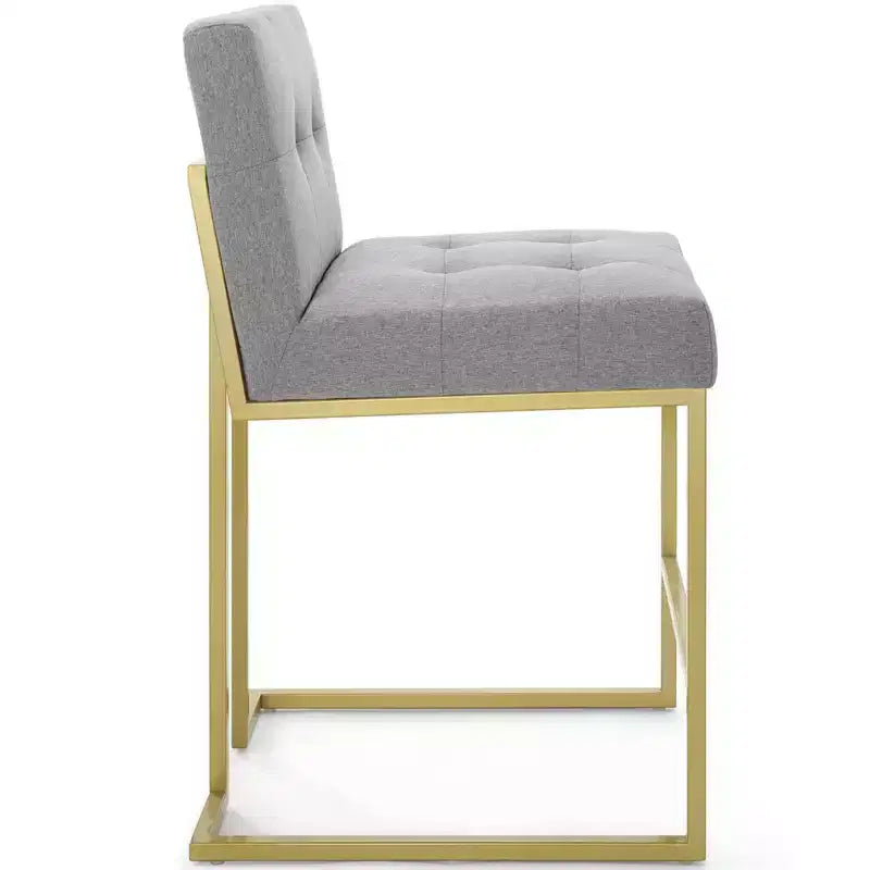 Tabouret de bar en acier inoxydable doré avec revêtement en tissu Privy - Modway