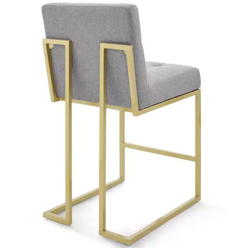 Tabouret de bar en acier inoxydable doré avec revêtement en tissu Privy - Modway