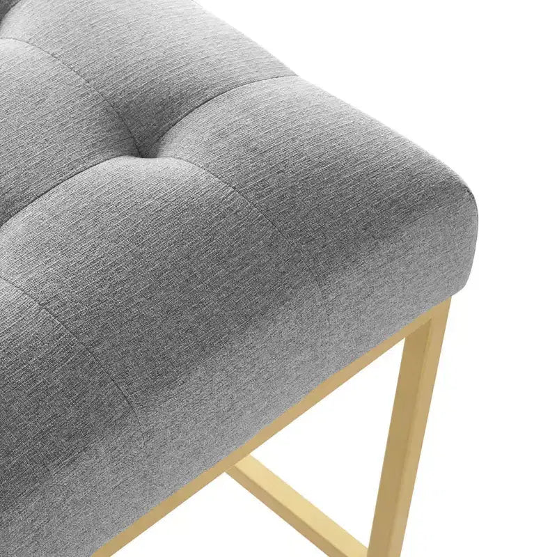 Tabouret de bar en acier inoxydable doré avec revêtement en tissu Privy - Modway
