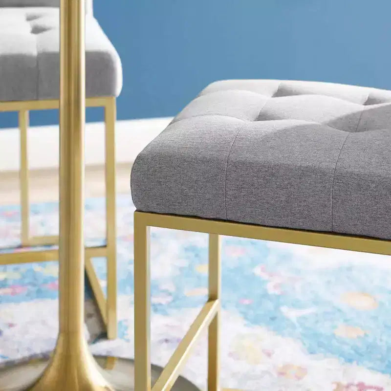 Tabouret de bar en acier inoxydable doré avec revêtement en tissu Privy - Modway