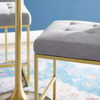 Tabouret de bar en acier inoxydable doré avec revêtement en tissu Privy - Modway