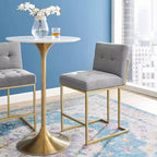 Tabouret de bar en acier inoxydable doré avec revêtement en tissu Privy - Modway