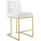 Tabouret de bar en acier inoxydable doré avec revêtement en tissu Privy - Modway