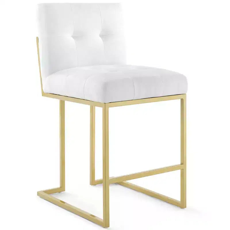 Tabouret de bar en acier inoxydable doré avec revêtement en tissu Privy - Modway