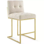 Tabouret de bar en acier inoxydable doré avec revêtement en tissu Privy - Modway