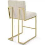 Tabouret de bar en acier inoxydable doré avec revêtement en tissu Privy - Modway