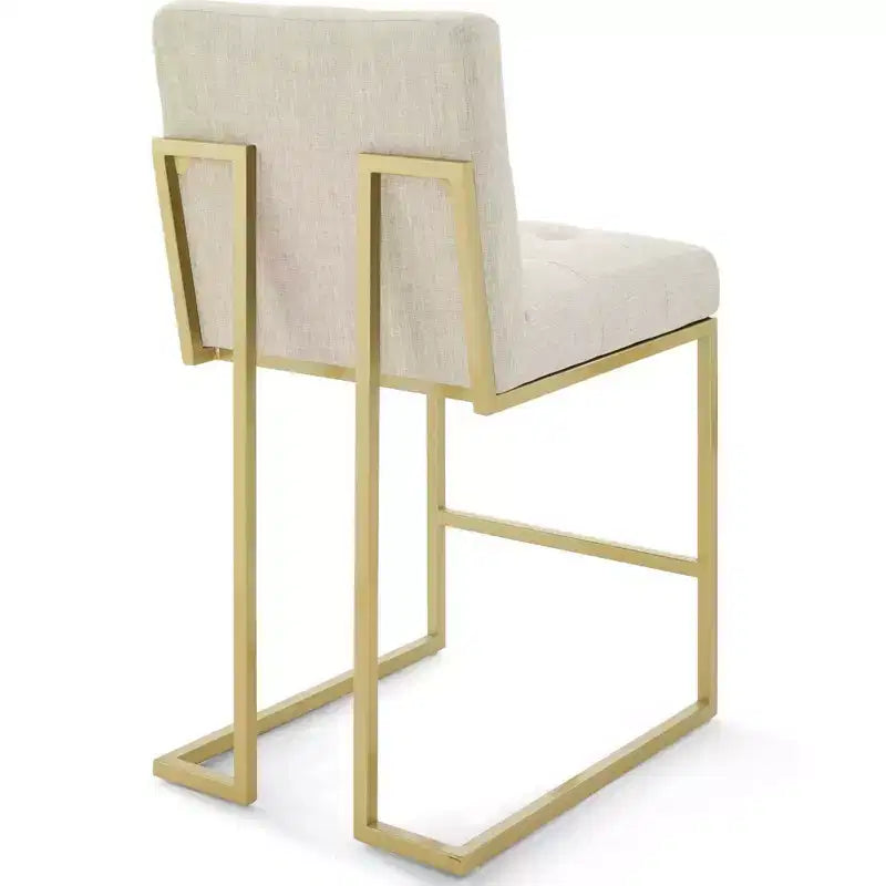 Tabouret de bar en acier inoxydable doré avec revêtement en tissu Privy - Modway