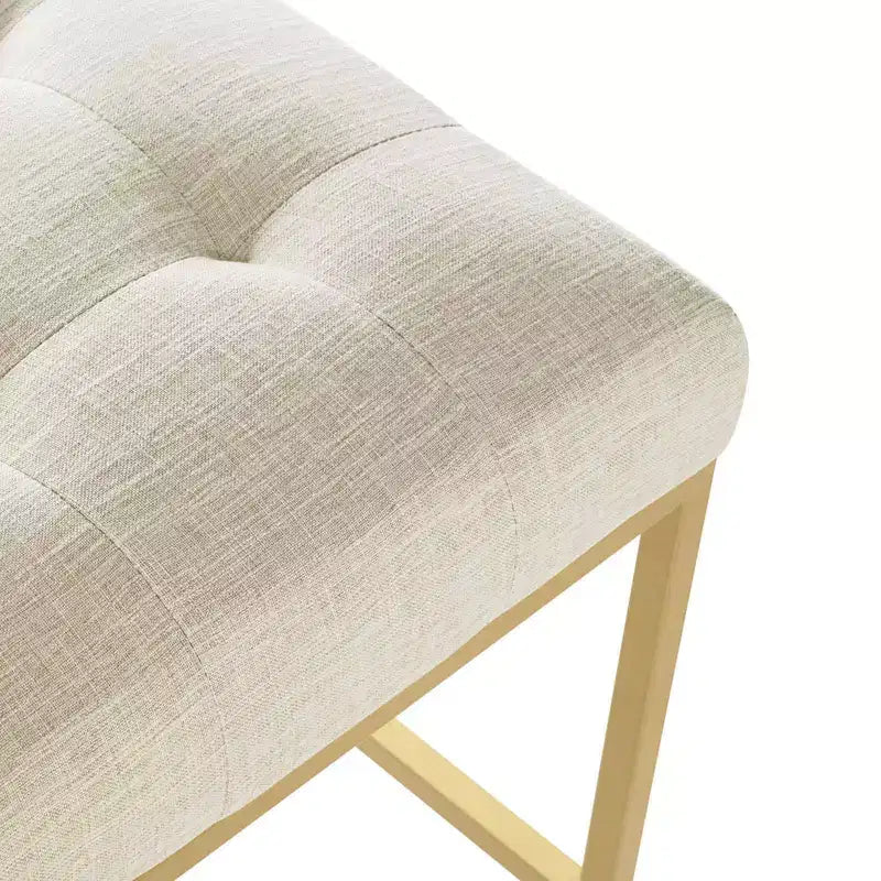 Tabouret de bar en acier inoxydable doré avec revêtement en tissu Privy - Modway