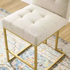 Tabouret de bar en acier inoxydable doré avec revêtement en tissu Privy - Modway