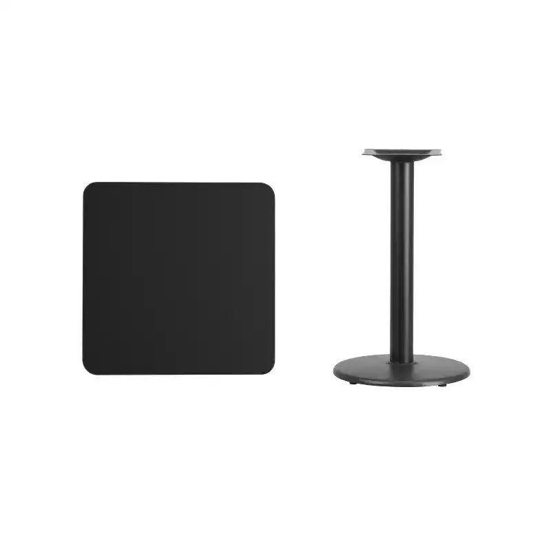 Flash Furniture Dessus de table carré stratifié 61 cm avec pied de table rond de 46 cm de haut