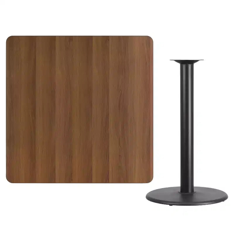 Plateau de table carré stratifié Flash Furniture 42'' avec base de table ronde hauteur bar 24''